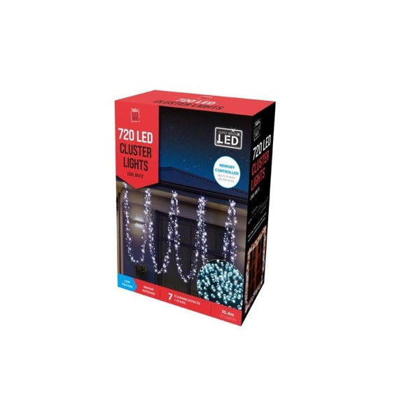 Festive Magic 720 White Cluster LED Christmas Lights | 8 Functions - Choice Stores