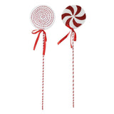 Festive Magic Assorted Candy Cane Lollipop Pick with Bow | 31cm - Choice Stores