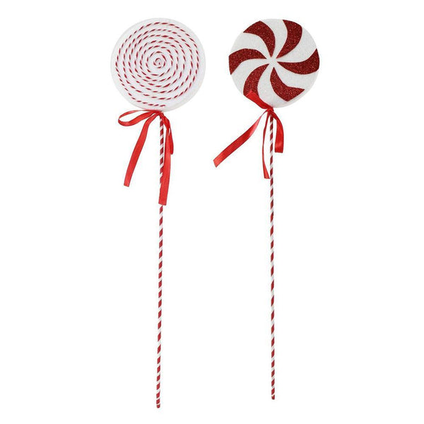 Festive Magic Assorted Candy Cane Lollipop Pick with Bow | 31cm - Choice Stores