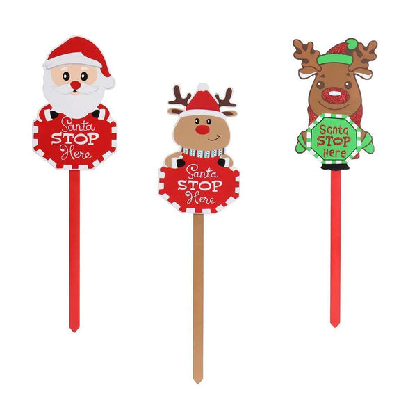 Festive Magic Assorted Christmas Character Stop Here Sign | 61cm - Choice Stores