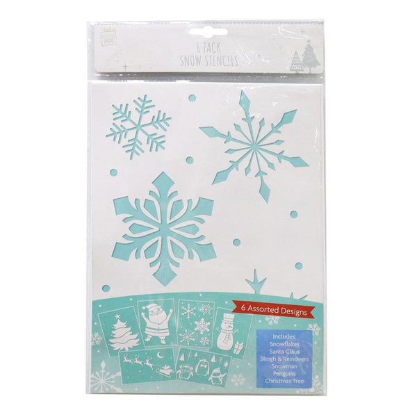 Festive Magic Assorted Designs Snow Spray Stencils | Pack of 6 - Choice Stores