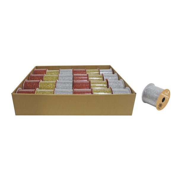 Festive Magic Assorted Glitter Organza Christmas Gifting Ribbon | 63mm x 2.7m - Choice Stores