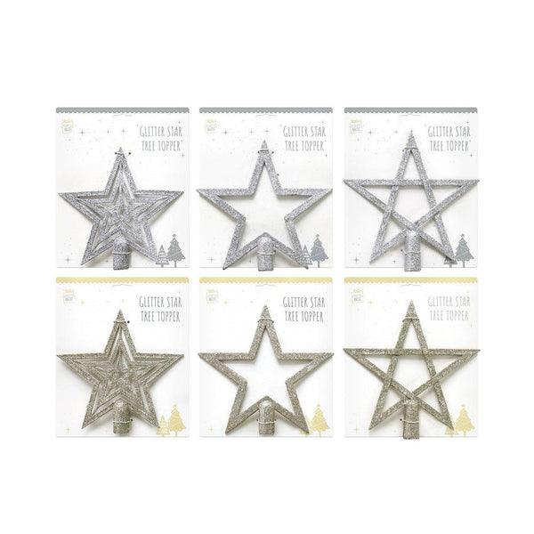 Festive Magic Assorted Glitter Star Tree Topper | 18.5cm - Choice Stores