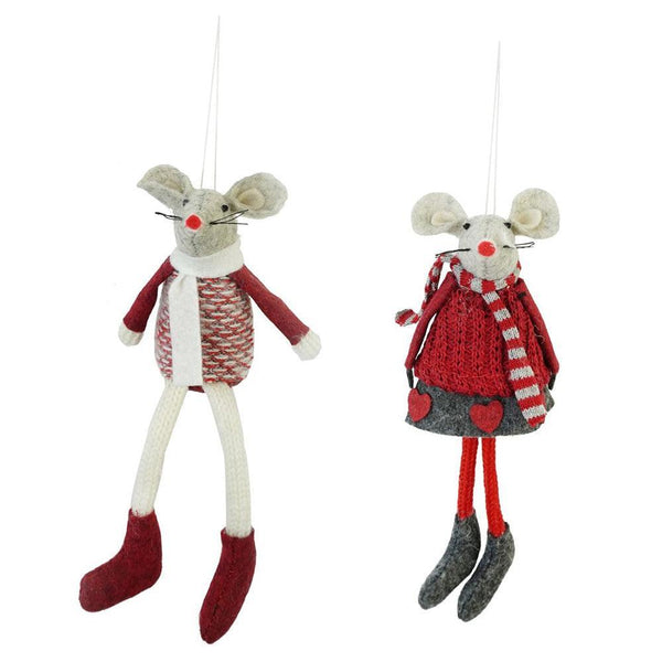 Festive Magic Assorted Knitted Mouse with Dangling Legs | 18cm - Choice Stores