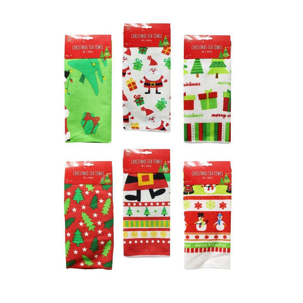 Festive Magic Assorted Microfibre Christmas Tea Towel | 63cm - Choice Stores