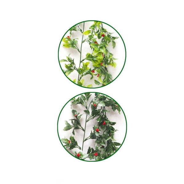 Festive Magic Assorted Mini Holly Garland| 150cm - Choice Stores