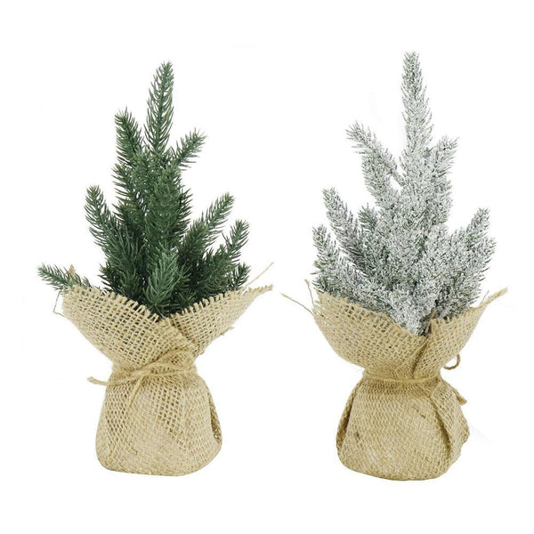 Festive Magic Assorted Pine Tree Decoration with Burlap | 26cm - Choice Stores