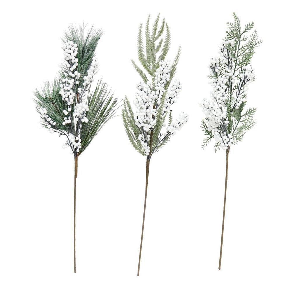 Festive Magic Assorted Style Pine Tip Spray with White Berries | 67cm - Choice Stores