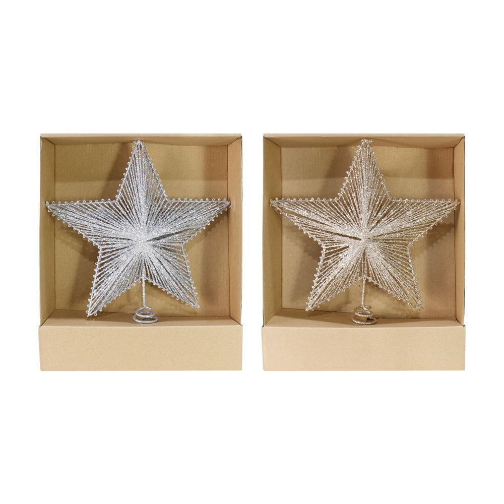 Festive Magic Assorted Wire Frame Sparkle Tree Topper Star | 30cm - Choice Stores