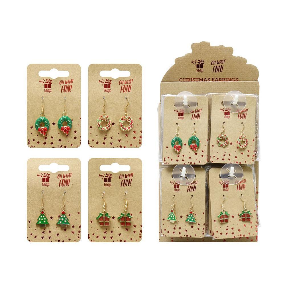 Festive Magic Christmas Wreath Dangly Earrings - Choice Stores
