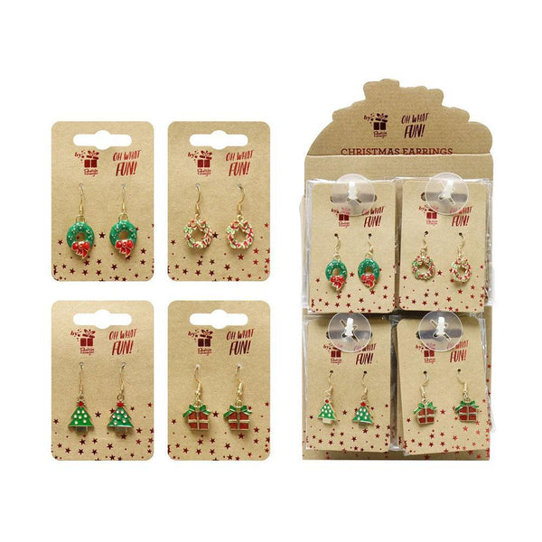 Festive Magic Christmas Wreath Dangly Earrings - Choice Stores