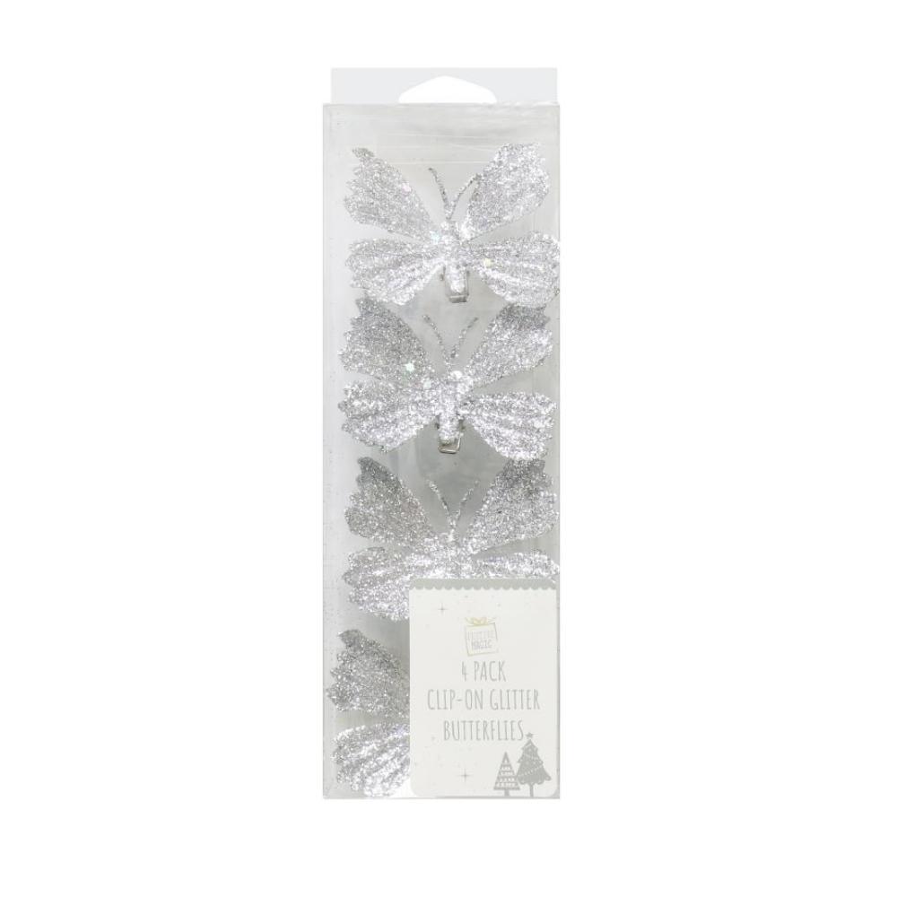 Festive Magic Clip-On Glitter Butterflies | Pack of 4 - Choice Stores