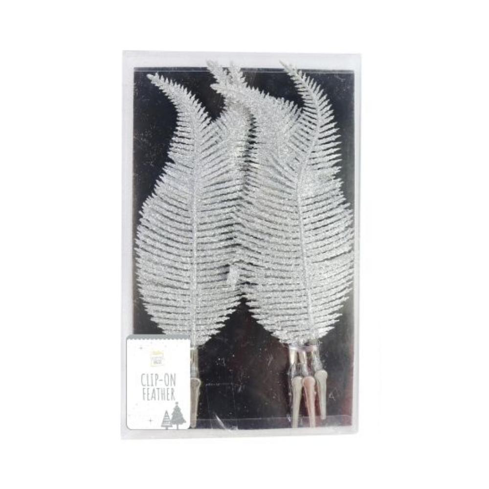 Festive Magic Clip on Glittered Feathers | Pack of 6 - Choice Stores