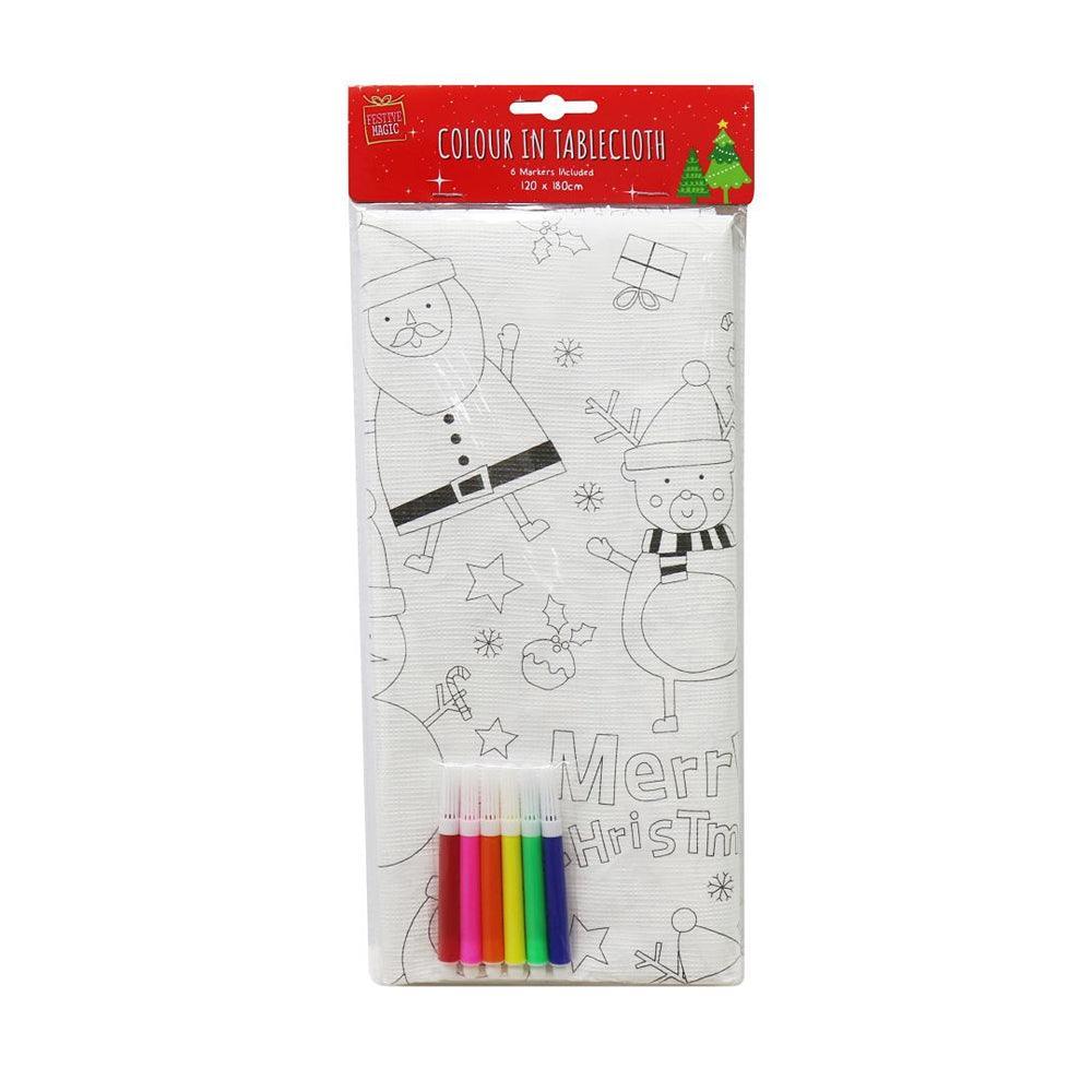 Festive Magic Colour in Christmas Tablecloth | 6 Markers Included - Choice Stores