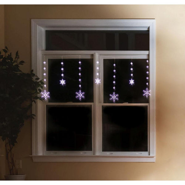 Festive Magic Cool White LED Snowflake Curtain Christmas Lights | 1.8m - Choice Stores