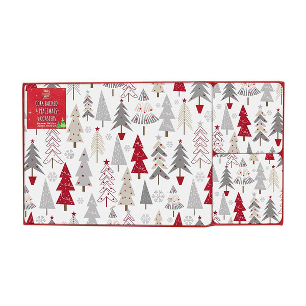 Festive Magic Cork Backed Christmas Tree Placemats | Pack of 8 - Choice Stores