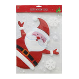 Festive Magic Flocked Santa Window Cling with Snowflakes | 40cm - Choice Stores