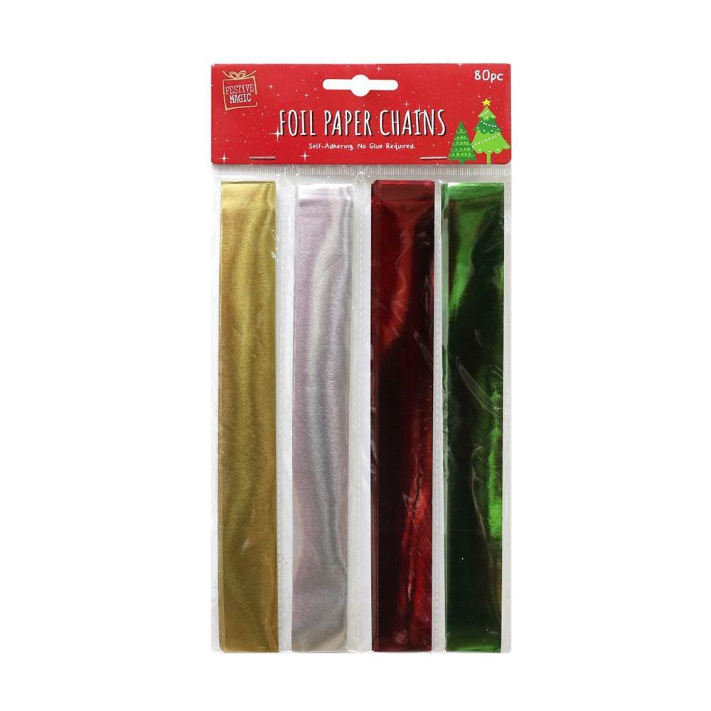 Festive Magic Foil Paper Chains | Pack of 80 - Choice Stores