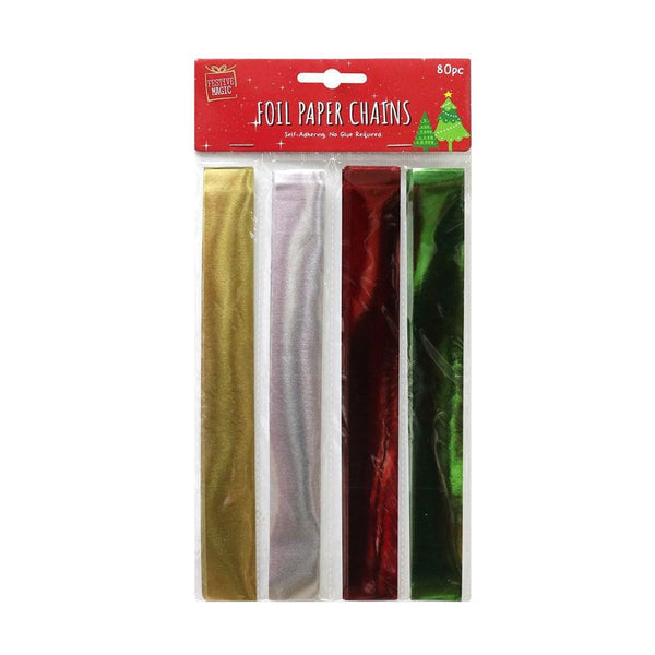 Festive Magic Foil Paper Chains | Pack of 80 - Choice Stores