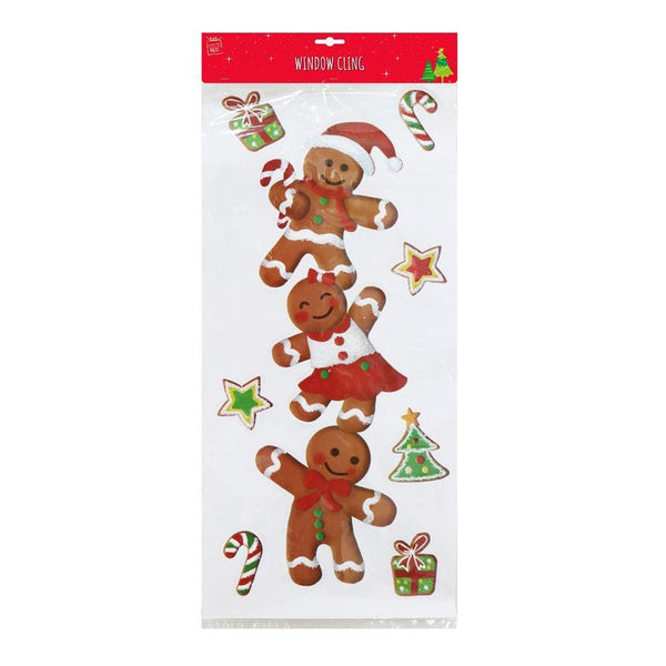 Festive Magic Glitter Gingerbread Window Cling | 49cm - Choice Stores