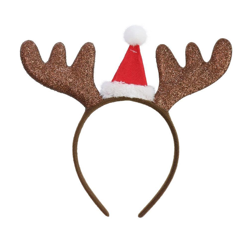 Festive Magic Glitter Reindeer Antlers with Santa Hat Choice Stores