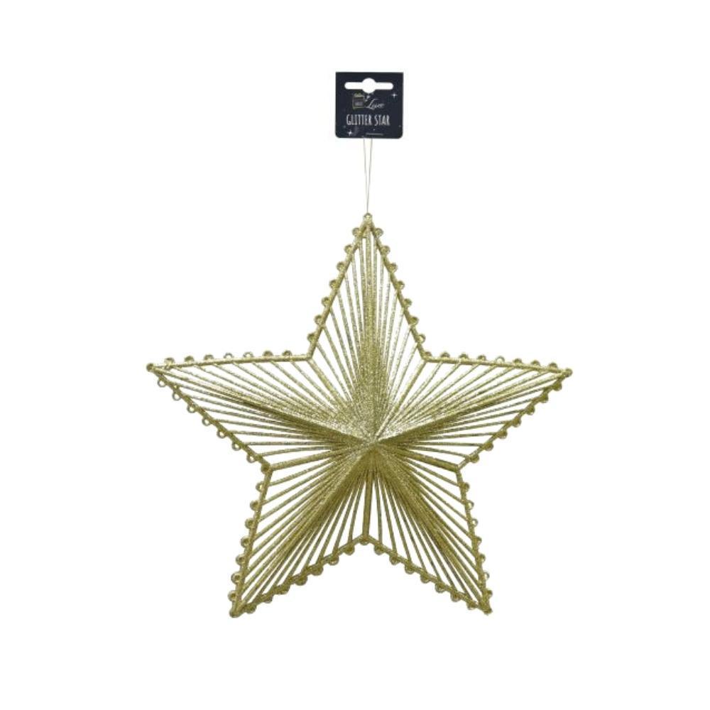 Festive Magic Gold Glitter Hanging Star - Choice Stores