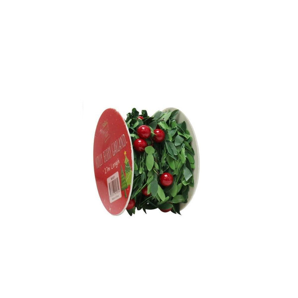 Festive Magic Holly & Berry Garland | 2.7m - Choice Stores