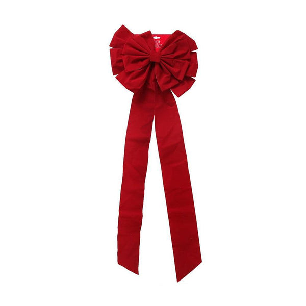 Festive Magic Jumbo Red Flocked Bow | 120cm - Choice Stores
