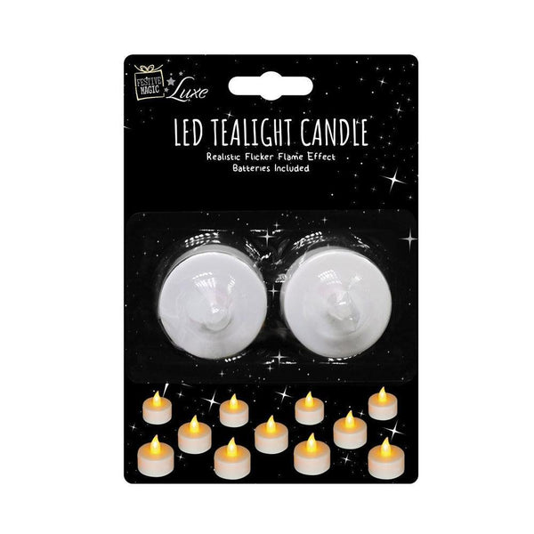Festive Magic Luxe LED Tealight Candle Realistic Flicker Flame Effect | Pack of 2 - Choice Stores