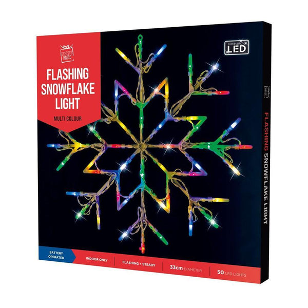 Festive Magic Multicoloured Battery Operated LED Snowflake Silouhette Light - Choice Stores