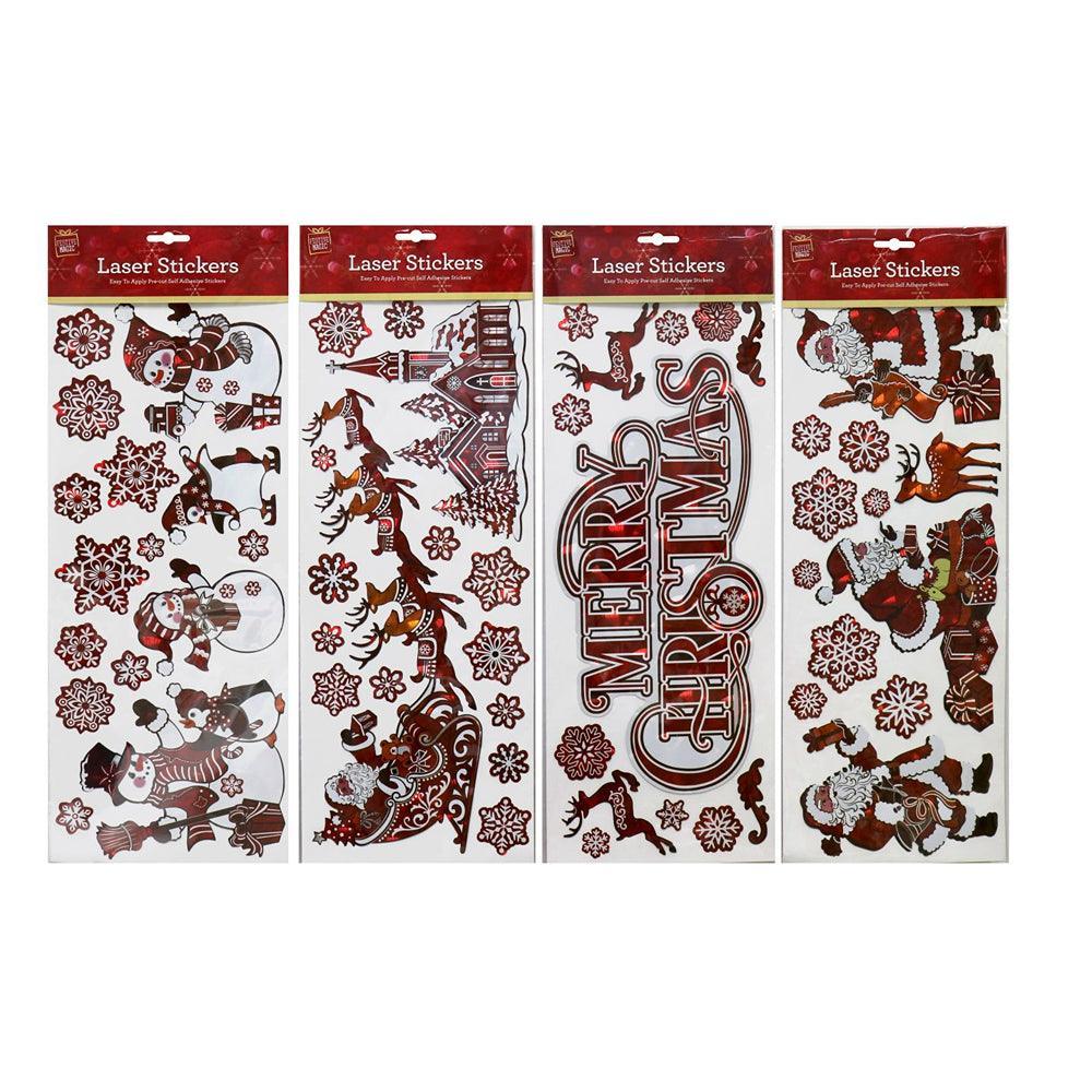 Festive Magic Red Laser Christmas Stickers | Assorted - Choice Stores