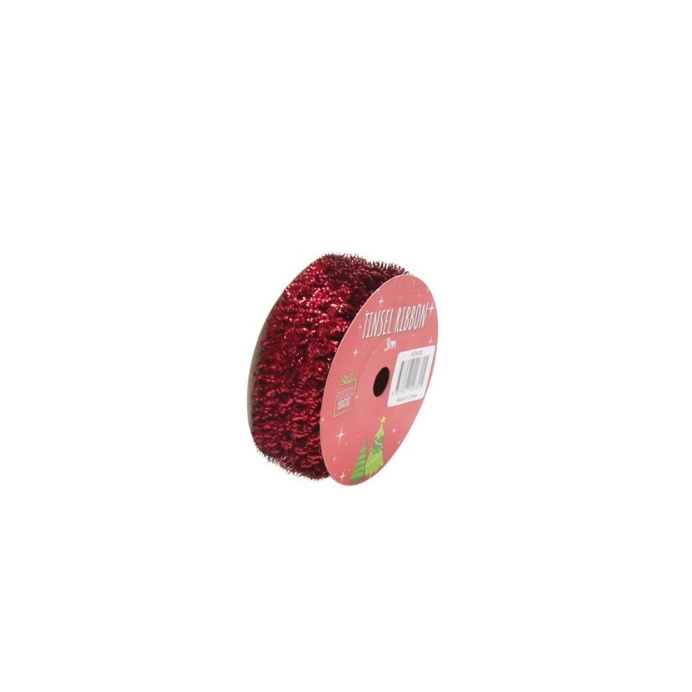 Festive Magic Red Tinsel Ribbon | 3 m - Choice Stores
