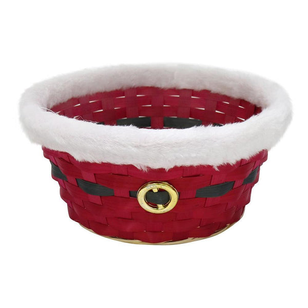 Festive Magic Santa Gold Buckle Basket with Plush Trim | 17cm - Choice Stores