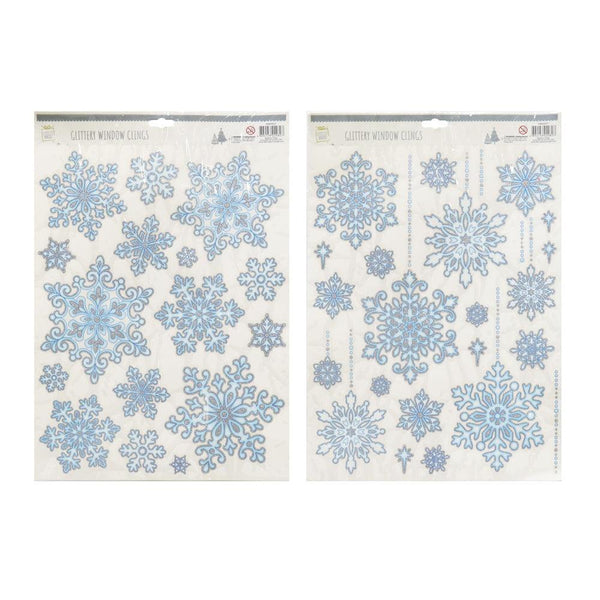 Festive Magic Silver Snowflake Window Clings | Assorted - Choice Stores