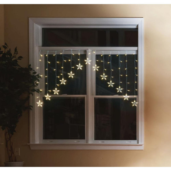 Festive Magic Warm White LED Star Curtain Christmas Lights | 120 x 80cm - Choice Stores