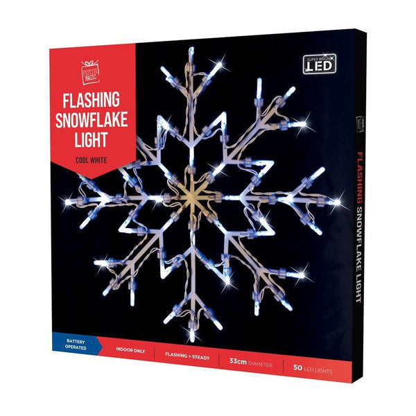 Festive Magic White Battery Operated LED Snowflake Silouhette Light - Choice Stores