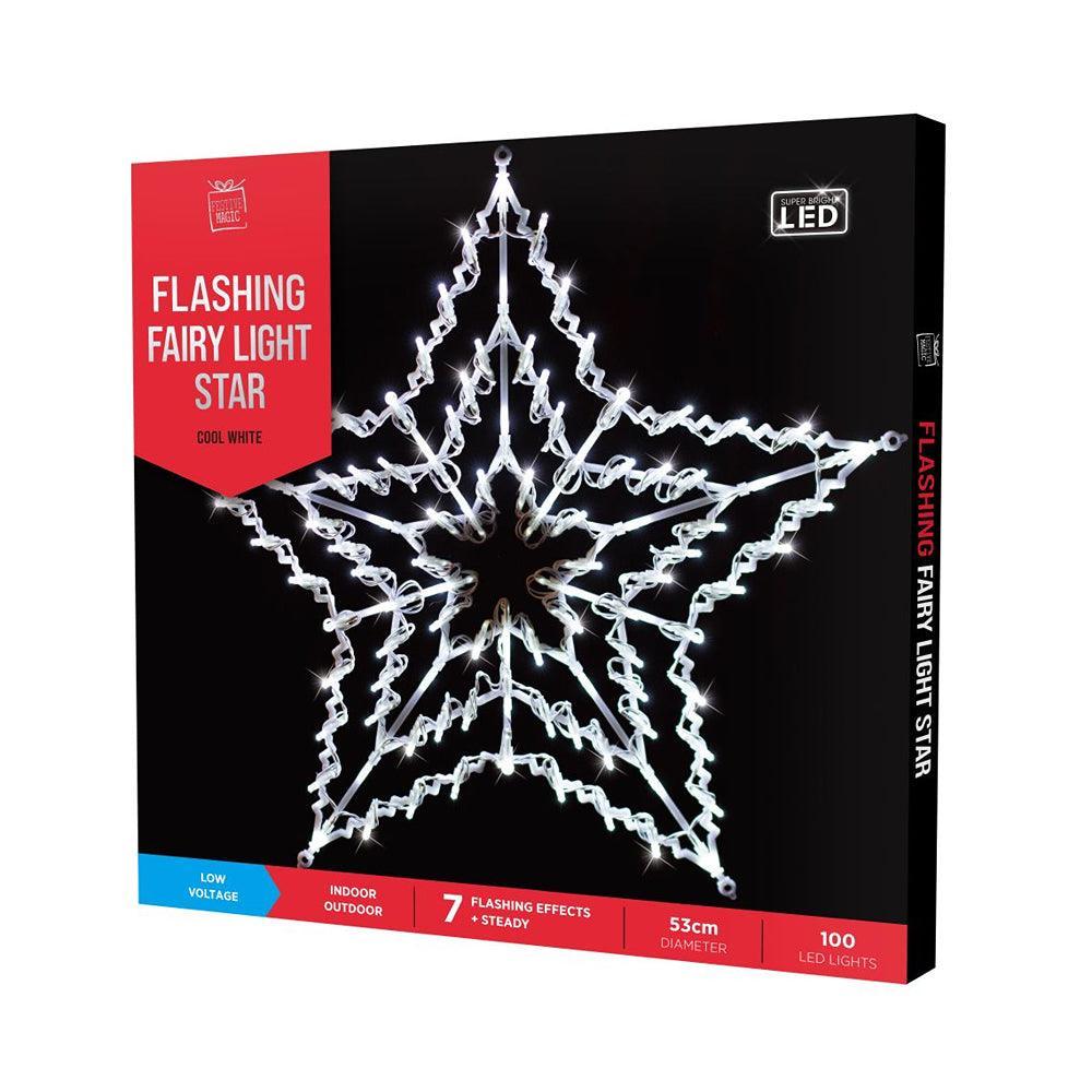 Festive Magic White LED Silhouette Star Christmas Light Decoration | 8 Functions - Choice Stores