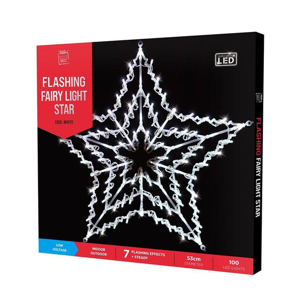 Festive Magic White LED Silhouette Star Christmas Light Decoration | 8 Functions - Choice Stores