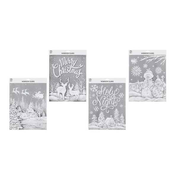 Festive Magic White Snowy Window Sketch Cling | Assorted - Choice Stores