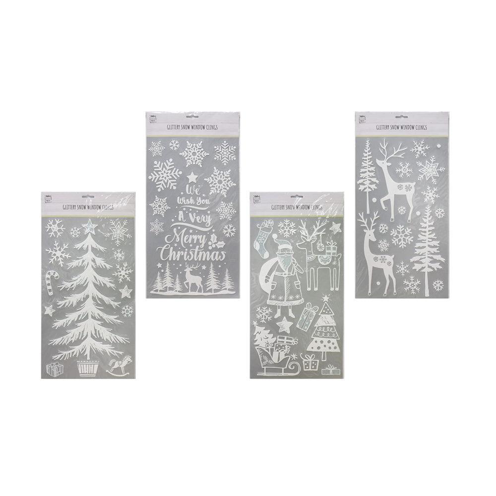 Festive Magic Winter Snowy Glitter Window Clings | Assorted - Choice Stores