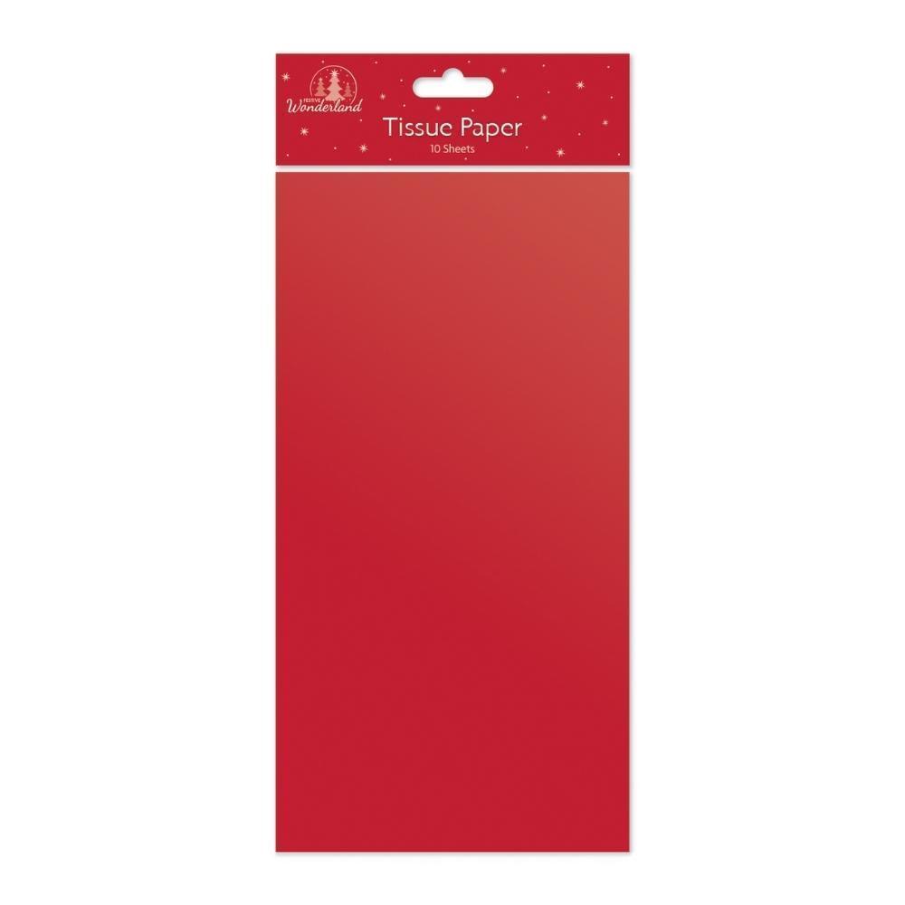 Festive Red Coloured Tissue Paper | 10 Sheets - Choice Stores