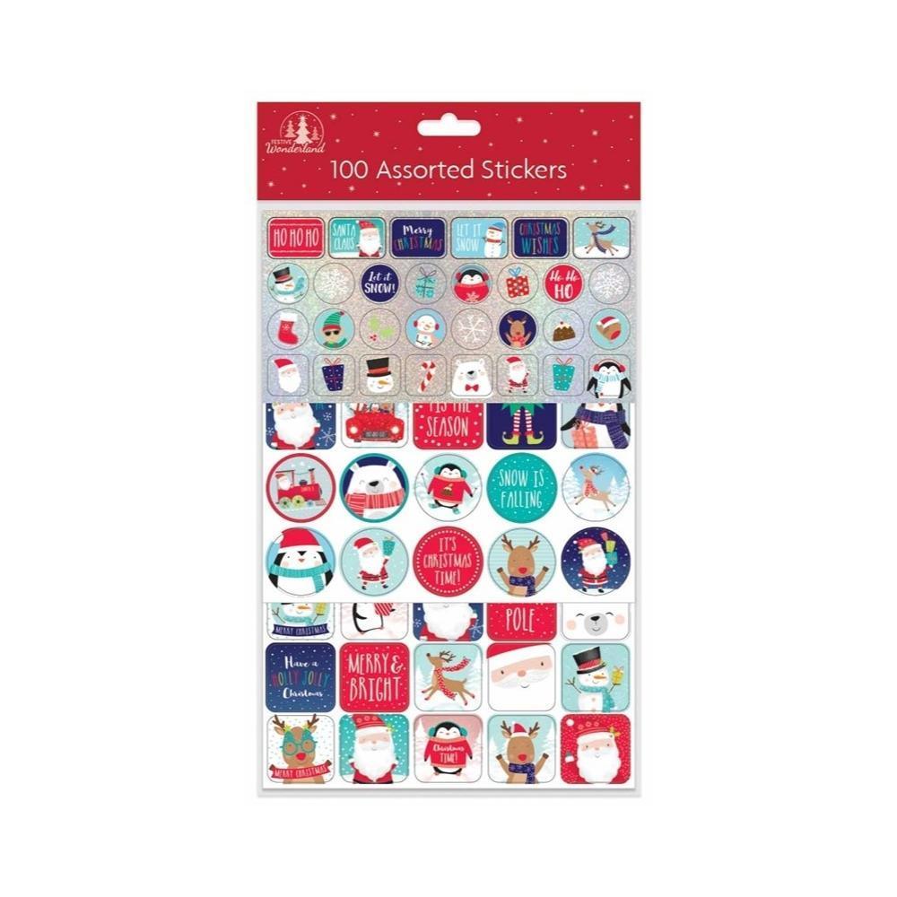 Festive Wonderland Assorted Christmas Stickers | 100 Pack - Choice Stores