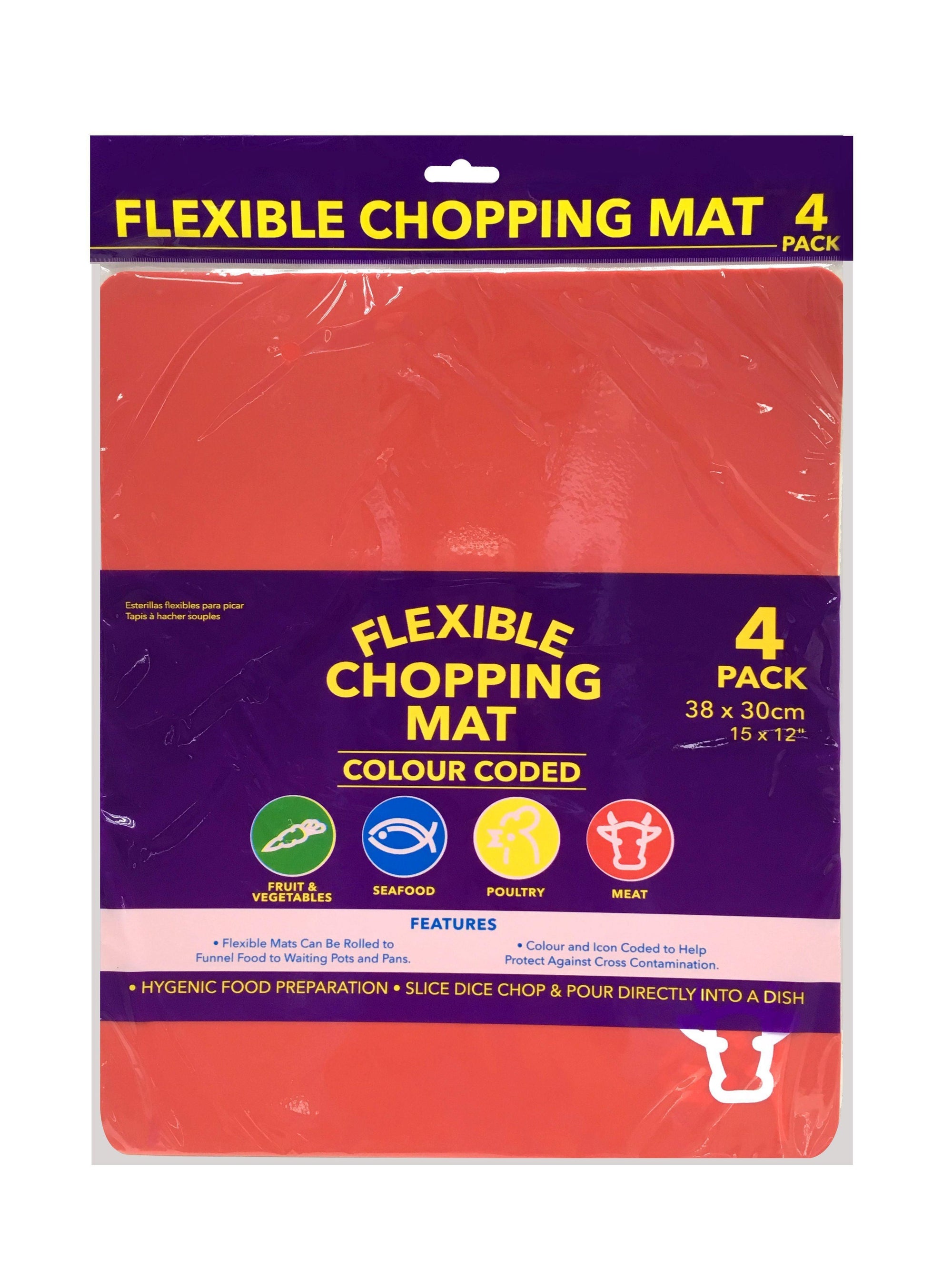 Flexible Colour Coded Chopping Mats 4pk | 38X30cm - Choice Stores