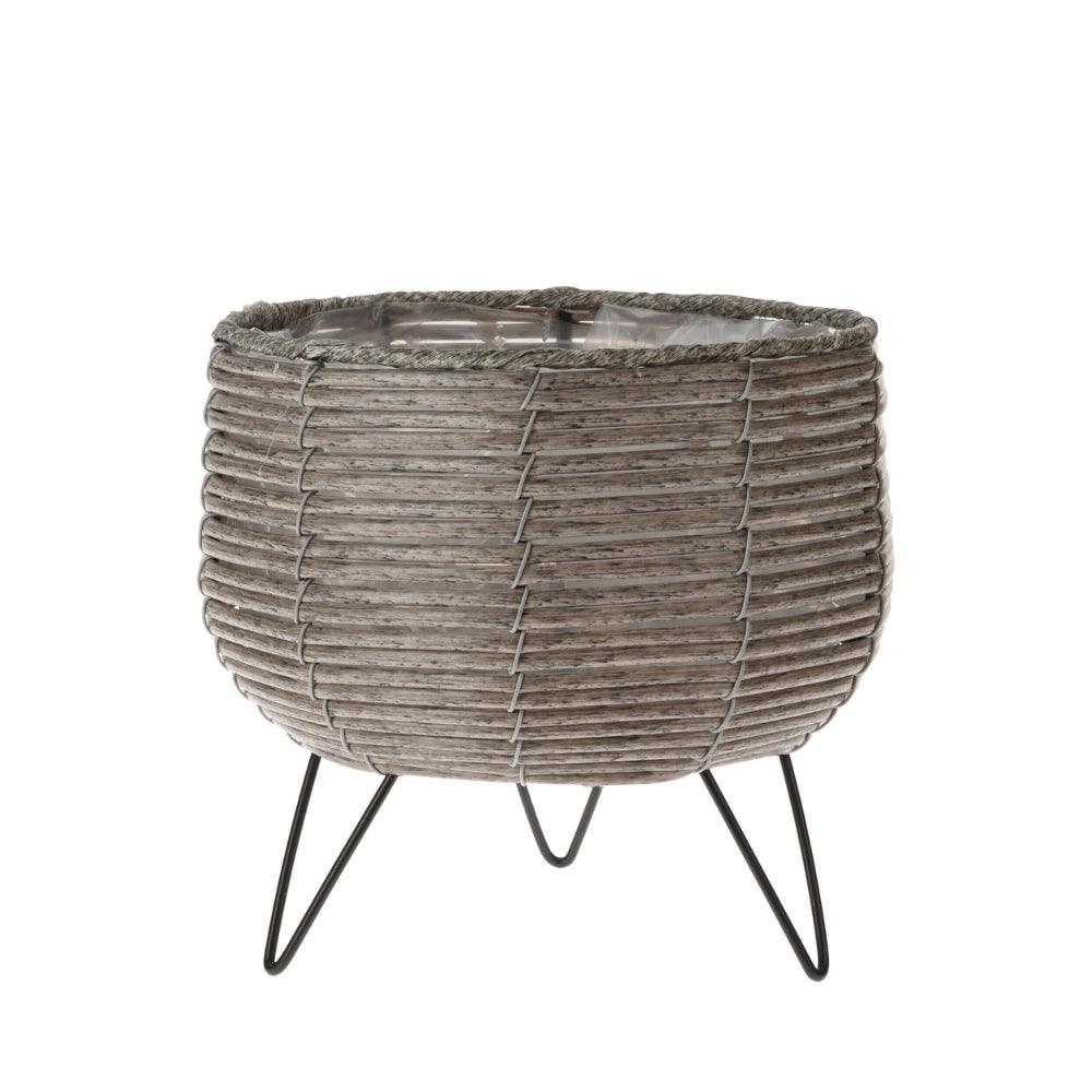 Flower Pot With Legs | Taupe - Choice Stores