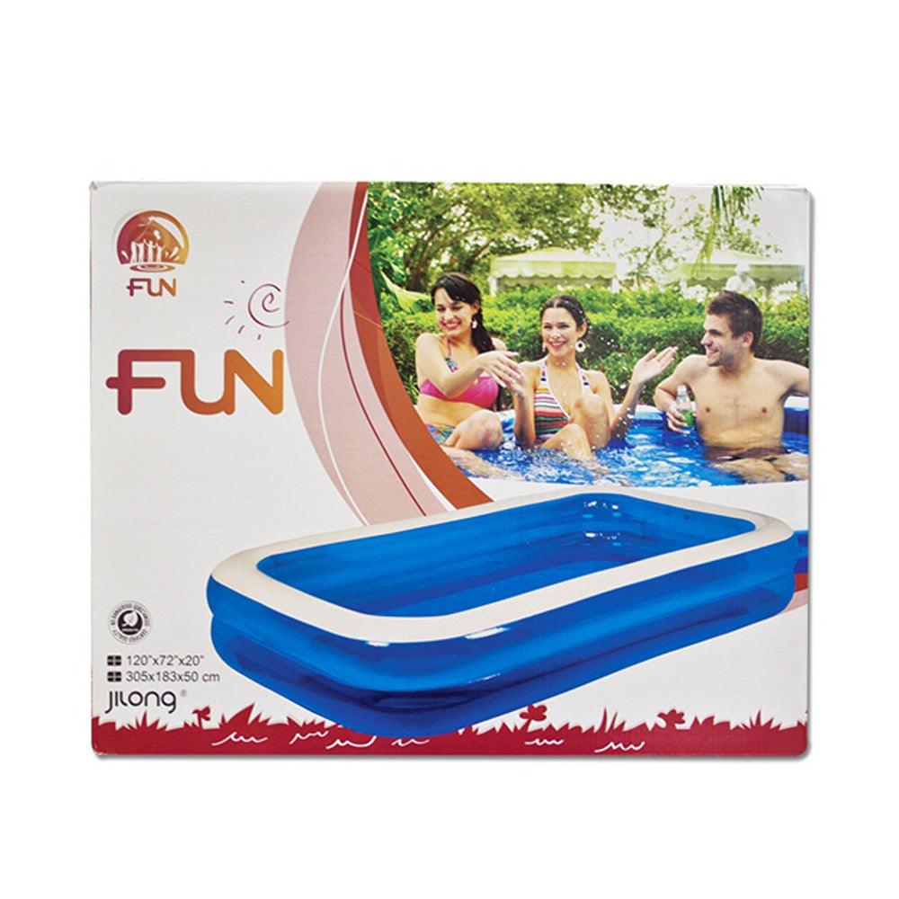 Fun Large Inflatable Family Size Rectangular Swimming Pool | 3m - Choice Stores