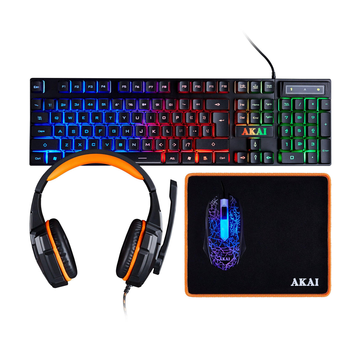 Gaming 4 in 1 Gaming Combo Set for PC and Laptop Black with Blue - Choice Stores