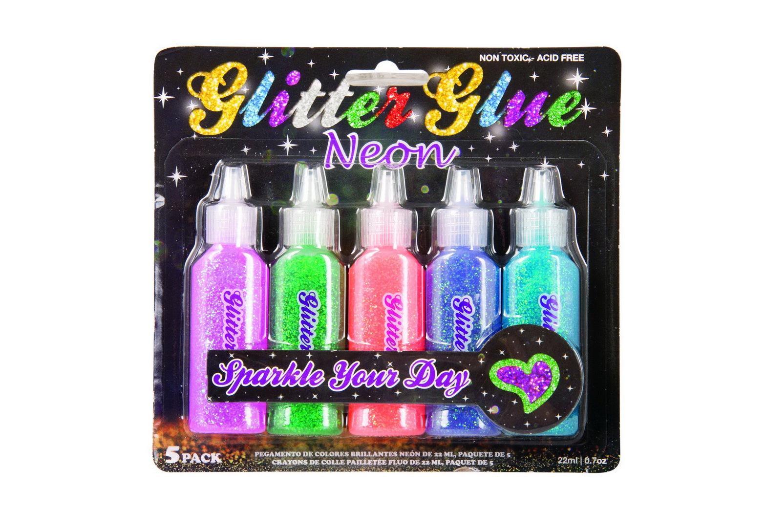 Glitter Glue Neon 22ml | 5pk - Choice Stores
