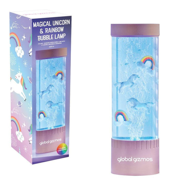 Global Gizmos Rose Gold Unicorn & Rainbow Bubble Lamp | 32cm - Choice Stores