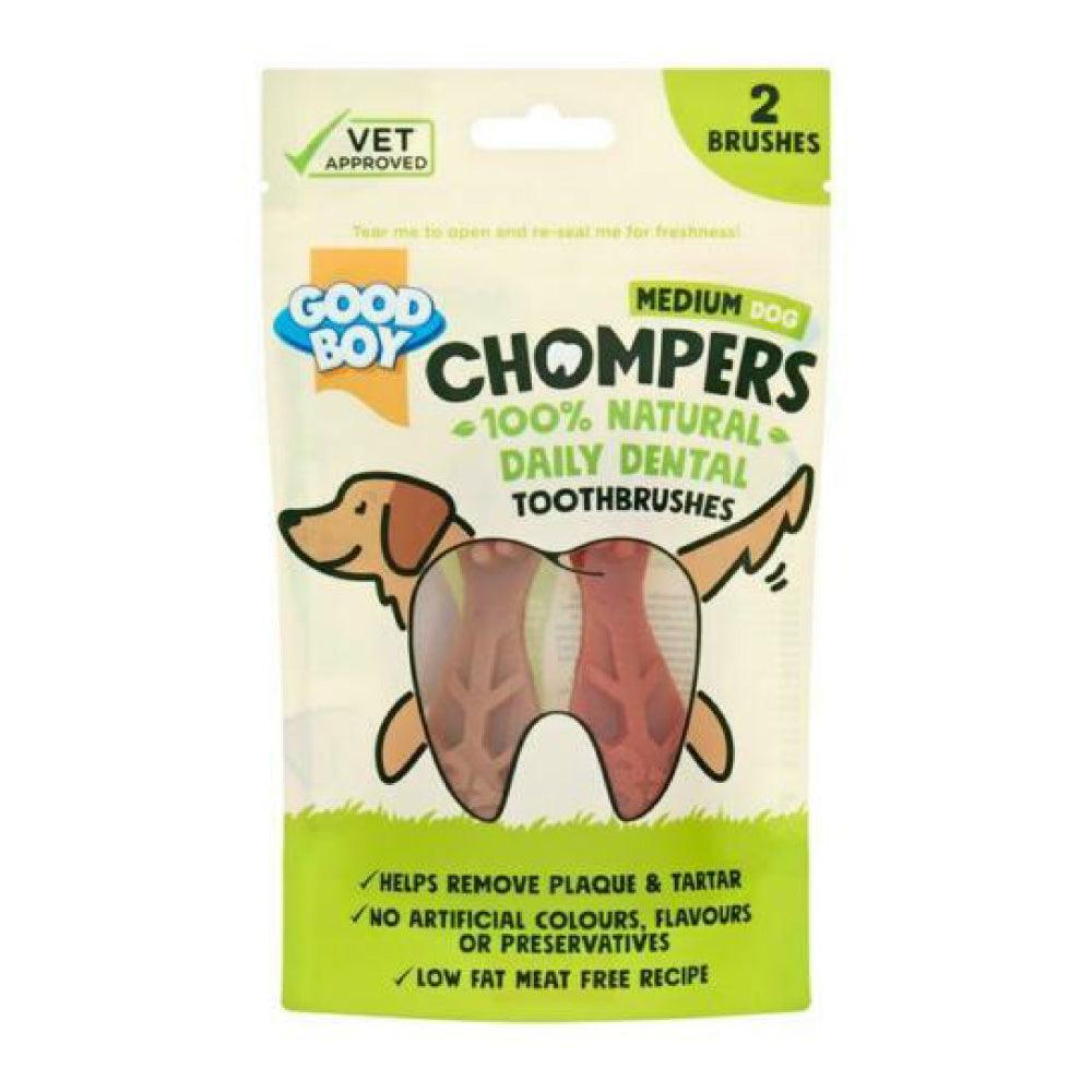 Good Boy Chompers Dental Treats for Medium Dogs | 2 Brushes - Choice Stores
