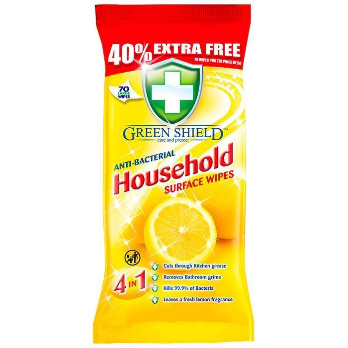 Greenshield Disinfectant Surface Wipes Lemon Fresh 70s - Choice Stores